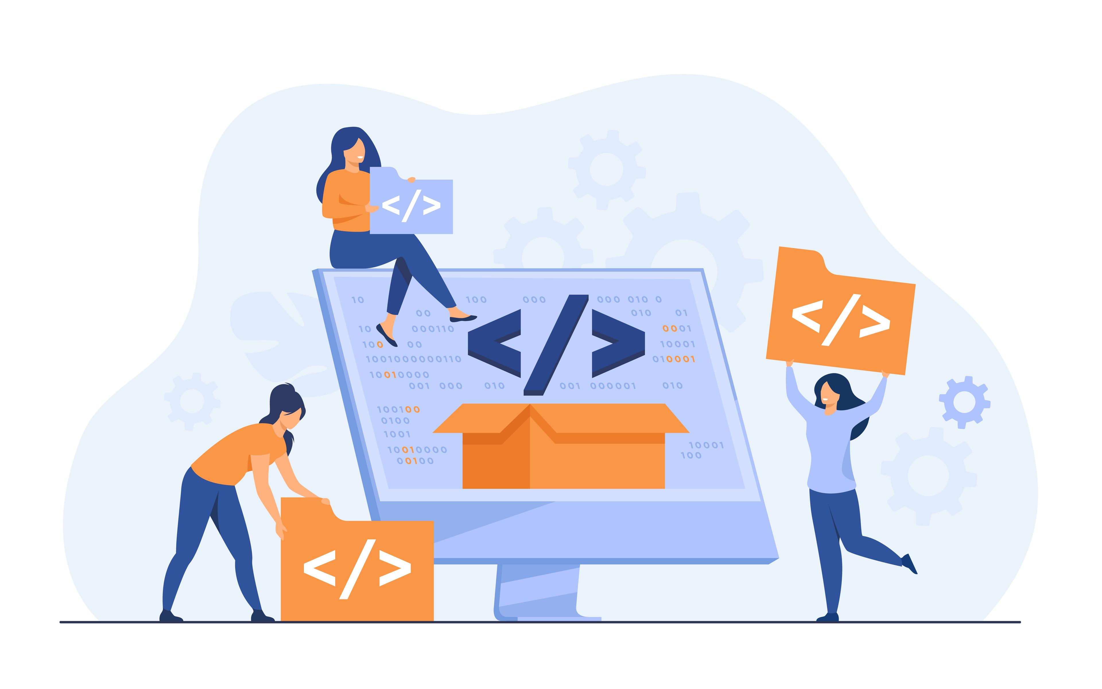 Developers Programming Website Illustration